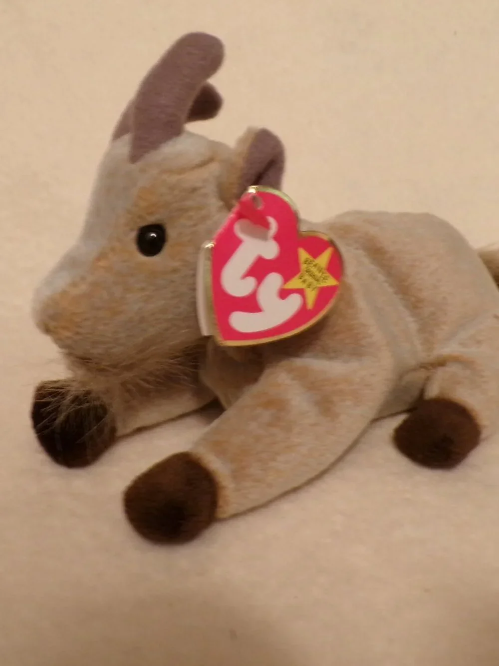 TY Beanie Baby GOATEE the Goat Stuffed Animal Toy 1998 Hologram Tag